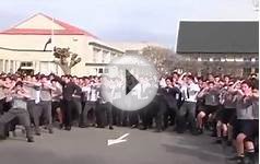 The amazing moment students do the haka for beloved